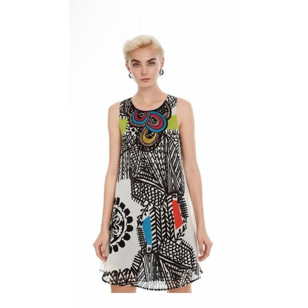 Desigual Christian Lacroix Natalia Bohemian Cover Up Sleeveless Dress Size 6